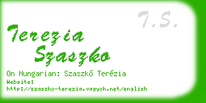 terezia szaszko business card