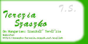 terezia szaszko business card